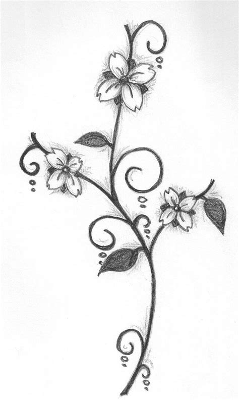 Simple Flower Drawing In Pencil Flower Drawing Simple Flower