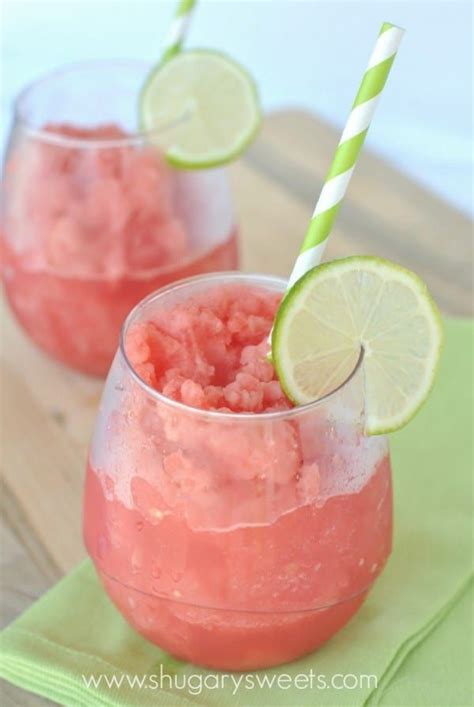 A Quick Refreshing Slush Made Using Frozen Watermelon Lime Juice And