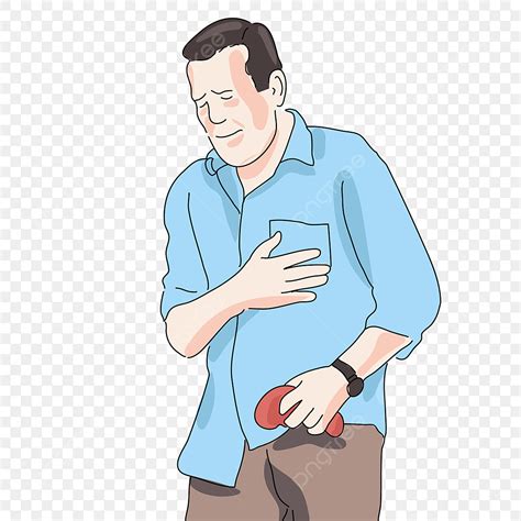 Chest Pain Vector Design Images Severe Heartache Man Suffering From