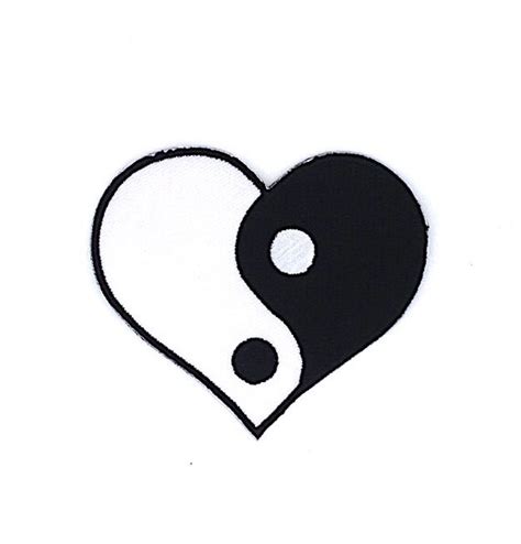 Ying Yang Heart Iron On Patch Size 82 X 75 By Craftroomstorage