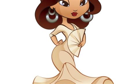 Latin Spanish Cute Chibi Cartoon Girl Royalty Free Vector Otosection