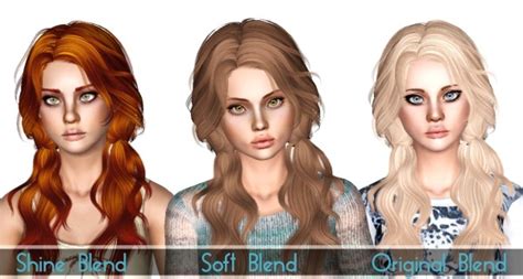 Double Wavy Ponytails Newseas Candy Sea Retextured By Sjokosims Sims