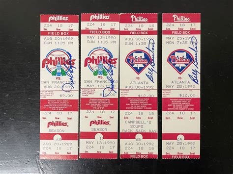 Lot Philadelphia Phillies Ticket Stubs Late 80seary 90s