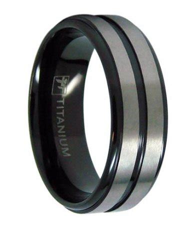 Browse the most unique men's titanium ring selection at manly bands. 8mm Men's Black Titanium Wedding Ring with Two Satin Bands ...