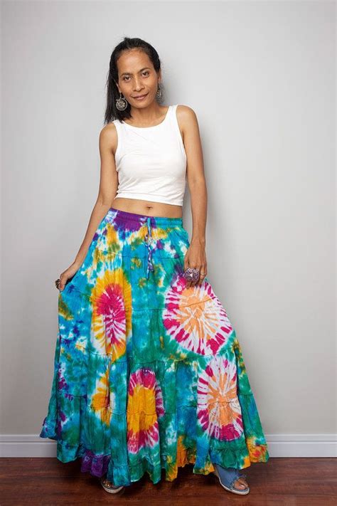 Summer Skirt Tie Dye Skirt Hand Dyed Skirt Maxi Skirt Etsy
