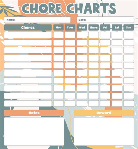 7 Best Blank Printable Chore Charts F6f