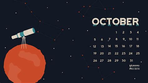 2015年10月カレンダーデスクトップテーマ壁紙プレビュー