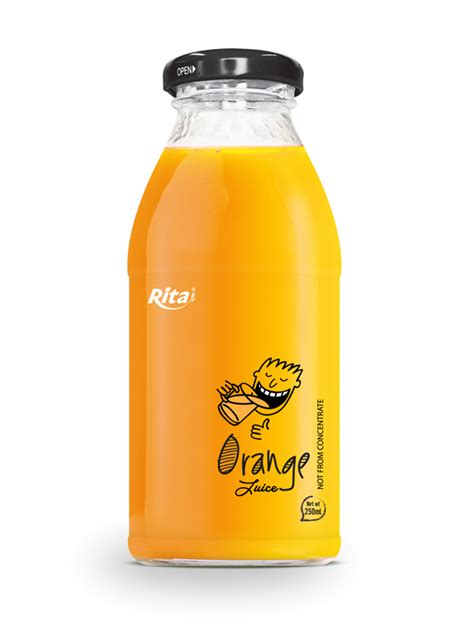 250ml Glass Bottle Orange Juice Rita Premium Beverage