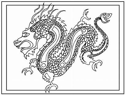 Coloring Dragon Pages Chinese Printable Animals Happy