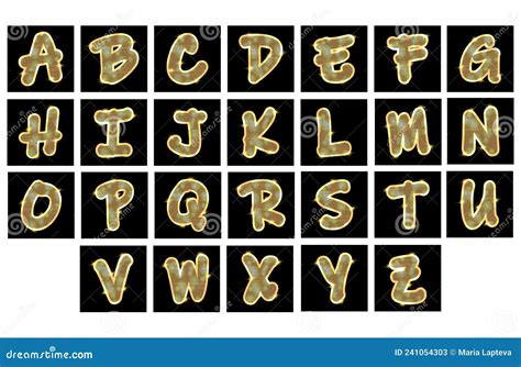 Metal Alphabet Gold Letters With Highlights Shiny Metal Letters