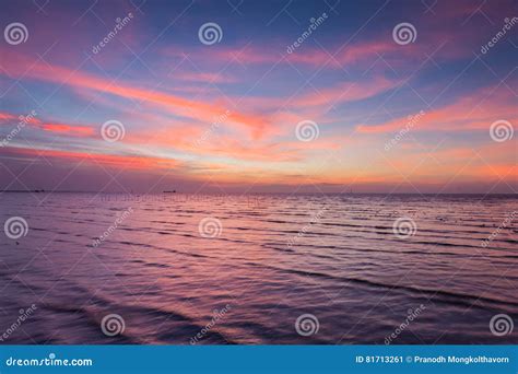 Beauty Of After Sunset Sky Over Seacoast Stock Image Image Of Evening