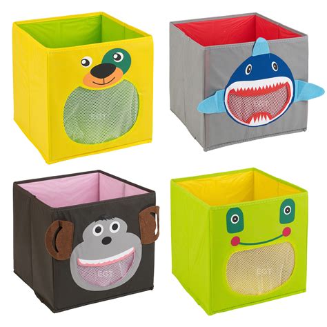 Kids Toy Storage Box Non Woven Fabric Collapsible Container Organiser