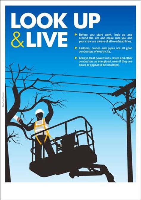 An overload plug can download you to grave. Electrical safety poster: Look-up and Live | Health and safety poster, Safety posters ...