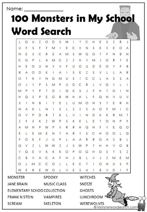 Monster Word Search Printable Word Search Printable Gambaran