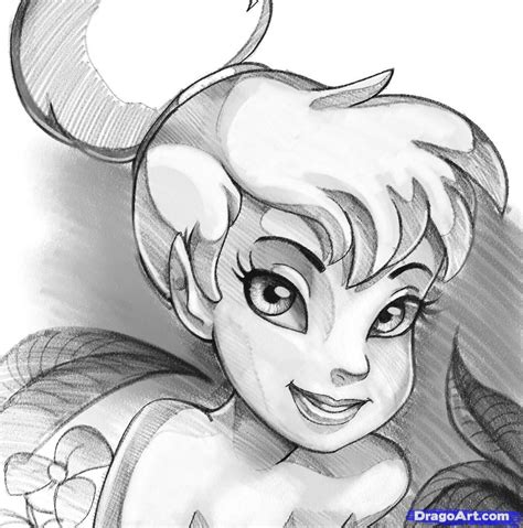 How To Draw Disney Cartoons How To Draw Tinkerbell Easy Step 8 Love