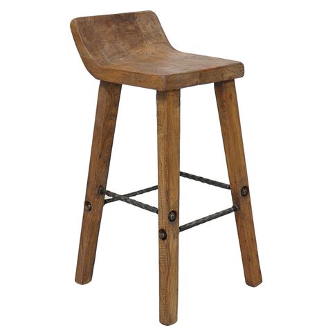 Arturo Low Back Stool Wood Bar Stools Classic Home Furniture Rustic