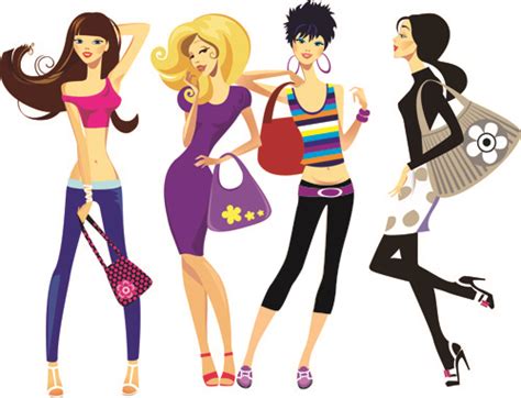 Beautiful Of Fashion Girls Vector Graphic 03 Vector