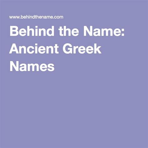 Ancient Greek Names Greek Names Ancient Greek Names