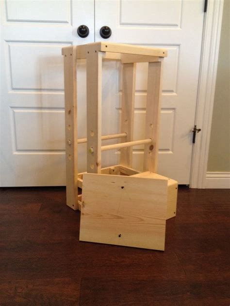 Montessori learning tower toddler kitchen step stool with adjustable height and safety rails for little helper. Pin on DETSKÝ_NÁBYTOK