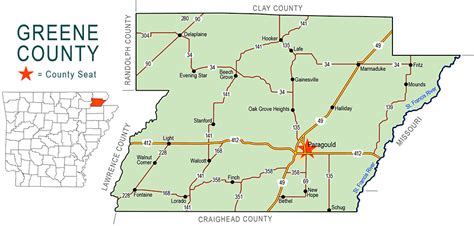 Greene County Map Encyclopedia Of Arkansas