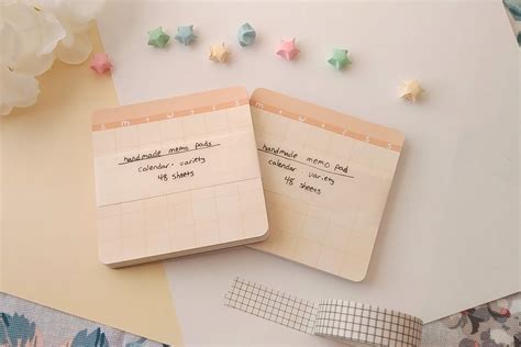 Handmade Memo Pad Calendar Memos 48 Sheets Etsy