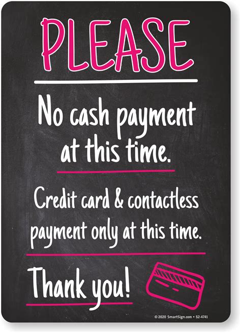 Payment Signs Tent Signs For Your Counter Or Desktop