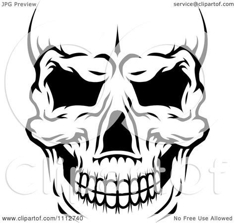 Clipart Black And White Human Skull Close Up And Cropped