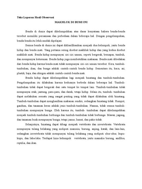 contoh teks laporan - wood scribd indo