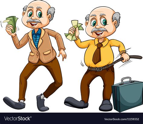 Two Old Men With Money Royalty Free Vector Image