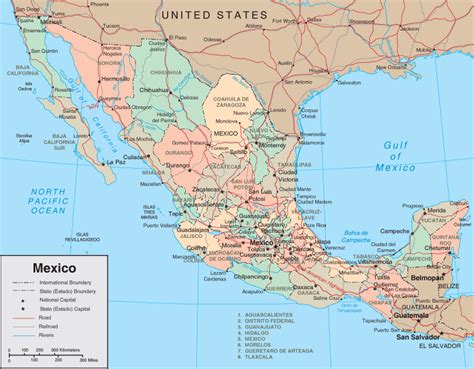 Mexico Map With States Wallpapersskin