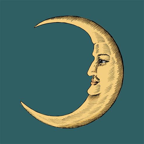 Hand Drawn Sketch Of A Crescent Moon Download Free Vectors Clipart