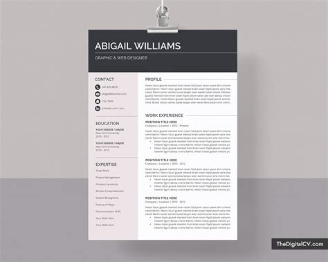 The online resume builder so easy to use, the resumes write themselves. Modern CV Template for MS Word, Simple and Basic Resume ...