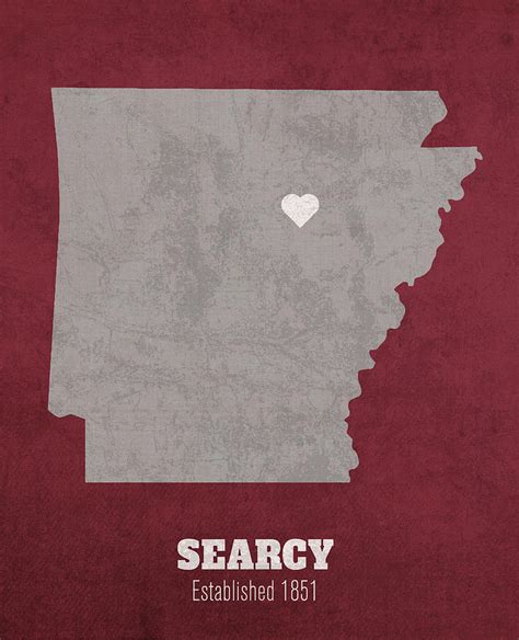 Searcy Arkansas City Map Founded 1851 University Of Arkansas Color