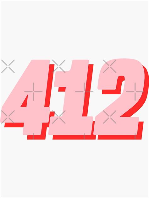 412 Area Code Zip Code Location Pink Sticker By Wa Ka Ne Redbubble