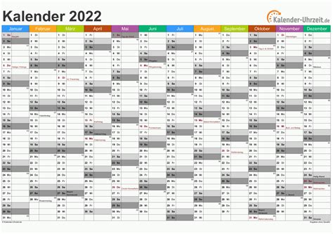 Kalender 2022 Zum Ausdrucken Kostenlos