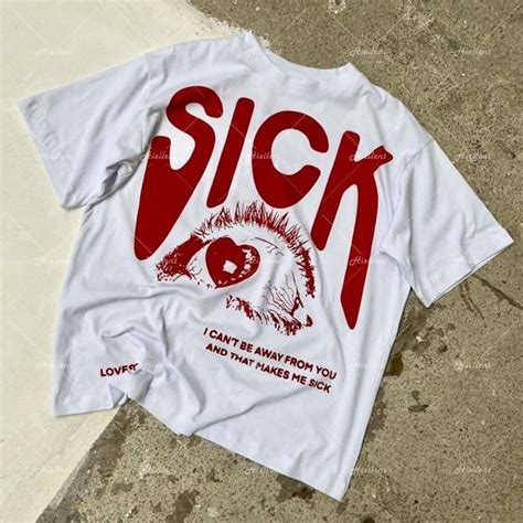 Sick Unisex Men Women Streetwear Graphic T Shirt Daulet Apparel