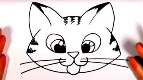 How To Draw A Cute Kitten Face Tabby Cat Face Drawing Cc Youtube