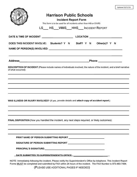 Blank Incident Report Printable