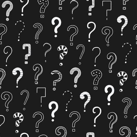 Premium Vector Hand Drawn Seamless Pattern Of Question Marks Doodle Different Interrogation
