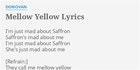 Mellow Yellow Lyrics By Donovan Im Just Mad About