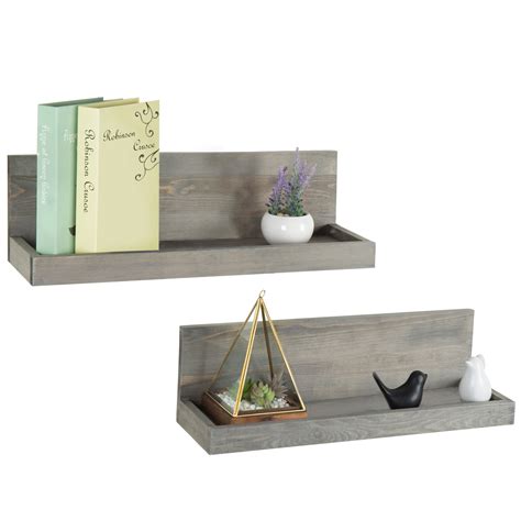 Myt 24 Inch Vintage Design Wall Mounted Floating Wood Shelves With