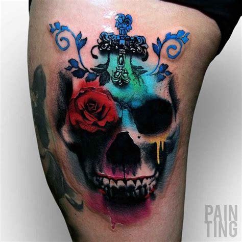 Wonderful Skull Tattoo On Hip Best Tattoo Ideas Gallery