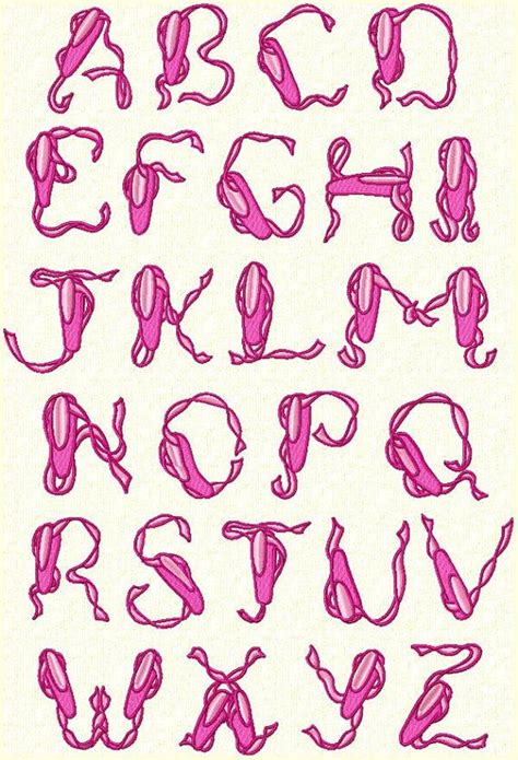 Ballet Monogram Font Alphabet Machine Embroidery Designs Etsy Fonts