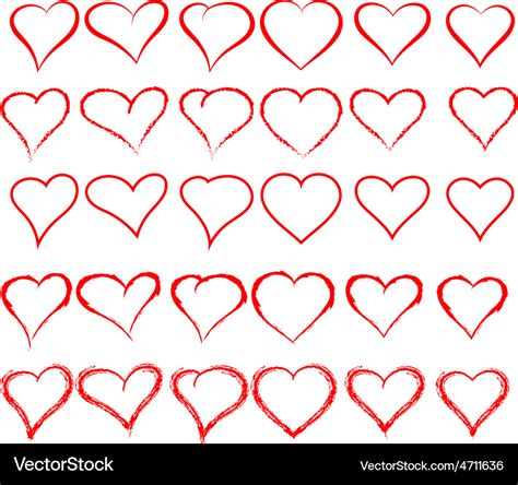 30 Different Heart Shapes Royalty Free Vector Image