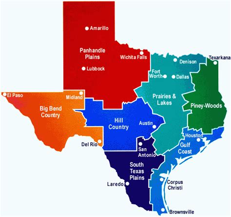Explore Texas Seven Regions Of Texas