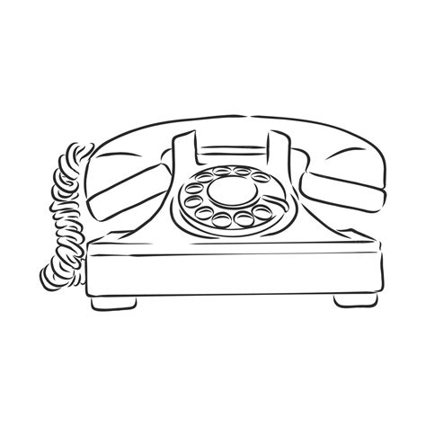 Premium Vector Retro Phone Vintage Object Vector Sketch Illustration