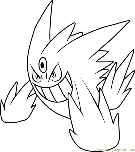 Mega Gengar Pokemon Coloring Page Pokémon Coloring Page - Coloring Home