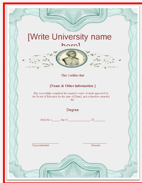 Gratis Universitair Diploma Certificaatsjabloon