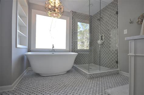 Whirlpool water jetted & air bubble freestanding bathtub. Master Bathroom with Freestanding Tub & Custom Shower ...