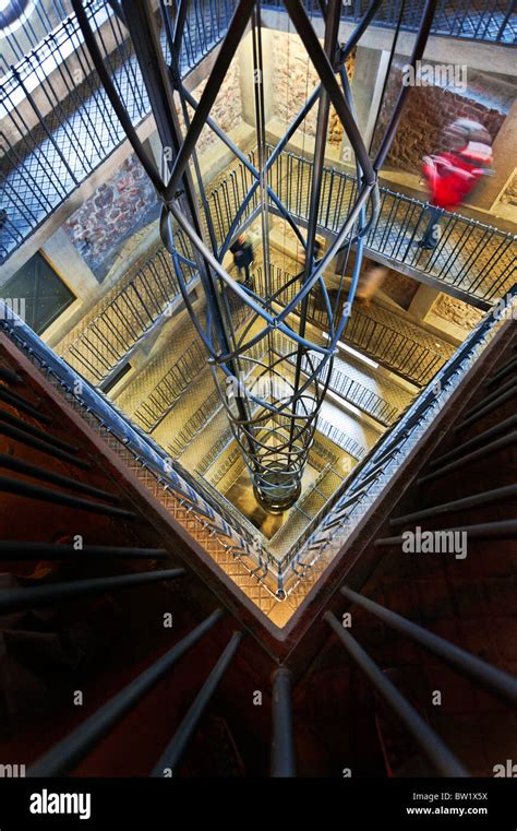 Modern Futuristic Elevator Inside The Astronomical Clock Tower In The
